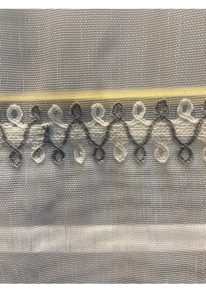 Nakış Detaylı Keten Tül Perde 1/2 Sıra Pile Akasya modelleri