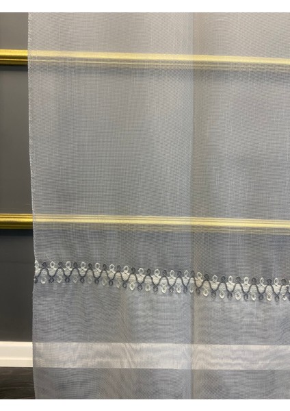Nakış Detaylı Keten Tül Perde 1/3 Sıra Pile Akasya fırsatları