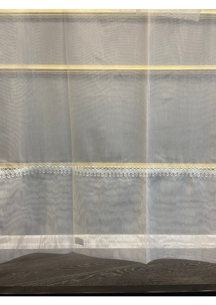 Nakış Detaylı Keten Tül Perde 1/3 Sıra Pile Akasya Beyaz modelleri