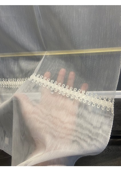 Nakış Detaylı Keten Tül Perde 1/3 Sıra Pile Akasya Beyaz fırsatları