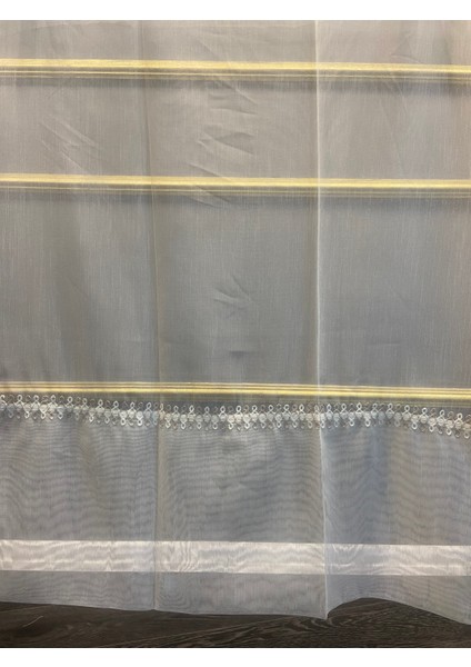 Nakış Detaylı Keten Tül Perde 1/2,5 Sıra Pile Akasya Krem-Beyaz fırsatları
