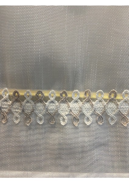 Nakış Detaylı Keten Tül Perde 1/2,5 Sıra Pile Akasya Krem-Beyaz fiyatları