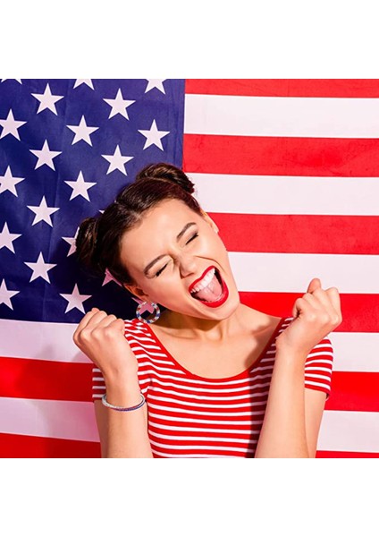 Abd Amerikan Bayrağı Bilezik Ve Küpe Kadınlar Için, Kırmızı Mavi Beyaz Bilezik Vatansever, 4 Temmuz Bağımsızlık Günü Hediyesi (Yurt Dışından)