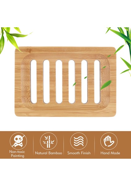 Bambu Sabunluk 2 Paket Rustik Bar Sabunluk Banyo Lavabo Duş Mutfak Için, Doğal Ahşap Sabun Tepsisi, Süngerler (Yurt Dışından)