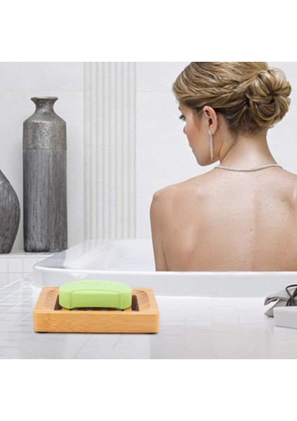Bambu Sabunluk 2 Paket Rustik Bar Sabunluk Banyo Lavabo Duş Mutfak Için, Doğal Ahşap Sabun Tepsisi, Süngerler (Yurt Dışından)