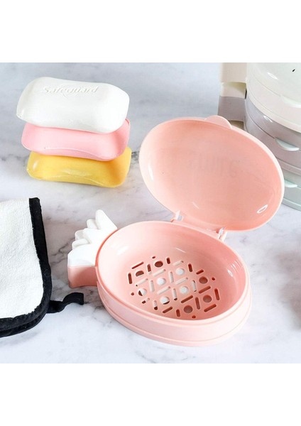 4 Parça Sabunluk, Plastik Sabunluk, Süzgeçli Ve Su Geçirmez Kapaklı Sabunluk (Yurt Dışından)