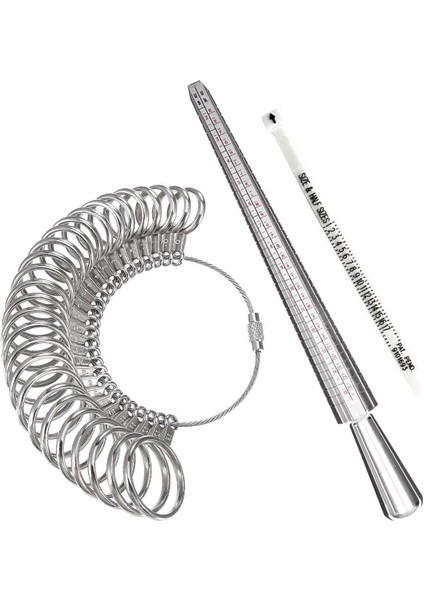 Esinti Halka Ölçer Halka Mezura Yüzük Boyutları Ve Parmak Boyutları Takı Yapımı Için Metal Erkekler Ve Kadınlar Için Yüzük Ölçüsü Ölçme Aracı (Yurt Dışından)
