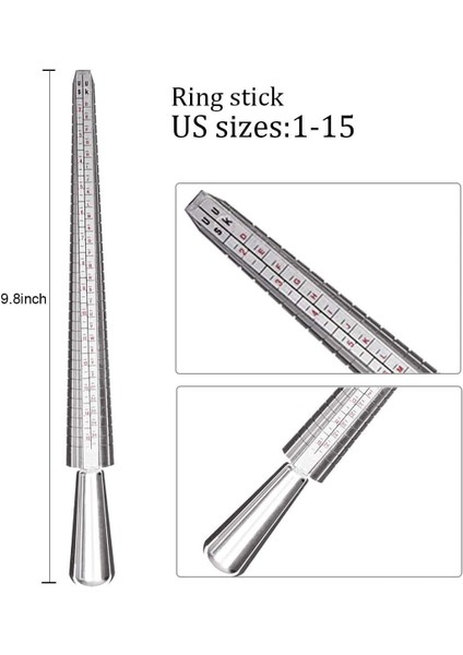 Esinti Halka Ölçer Halka Mezura Yüzük Boyutları Ve Parmak Boyutları Takı Yapımı Için Metal Erkekler Ve Kadınlar Için Yüzük Ölçüsü Ölçme Aracı (Yurt Dışından) fiyatları