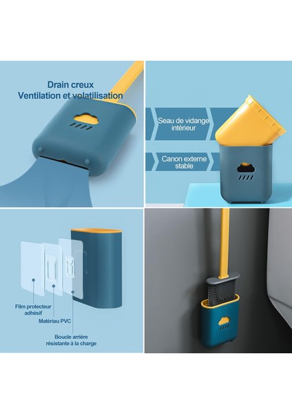 Tuvalet Fırçası Seti, Tuvalet Fırçası Silikonu, Tuvalet Fırçası Silikonu, Tuvalet Fırçası Seti Silikonu, Tuvalet Fırçası Ve Tutucu Delmeden (Yurt Dışından)