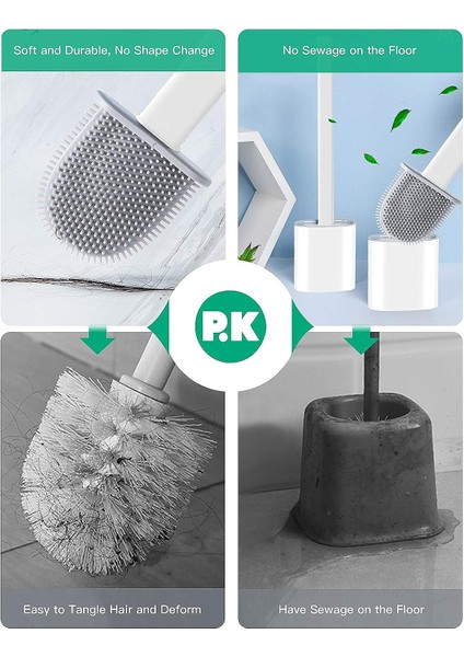 Brosse Wc Silikonlu 2 Adet Brosse Toilette Askılı Antiyel Balayette Wc Salle De Bains Blanc Dökün (Yurt Dışından)