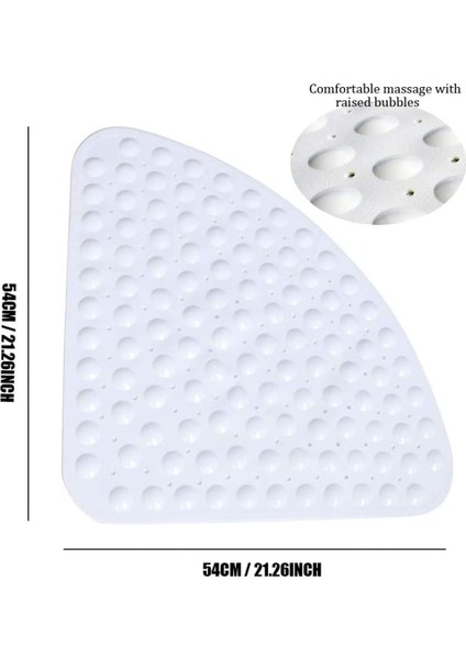 Duş Paspası Kaymaz Banyo Paspası Kaymaz Paspas Antiyel Banyo Paspası Çeyrek Daire Üçgen Masaj Drenaj Delikli 54 X 54 Cm (Yurt Dışından) fiyatları