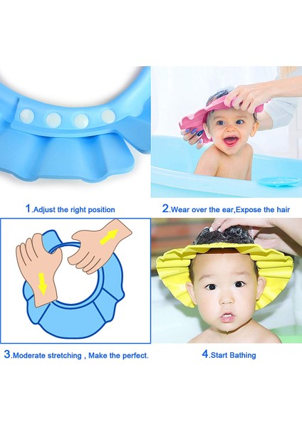 Ewın(R) 4 Parça Yumuşak Ve Ayarlanabilir Bebek Ve Küçük Çocuk Banyo Bonesi, Banyo Bonesi, Şampuan Başlığı (Yurt Dışından) indirimleri