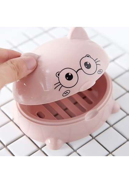 Sabunluk Seti 4'Lü Plastik Sabunluk Sabunluk, Damlama Tepsisi Ve Sızdırmaz Çevirme Kapaklı Sevimli Kedi Tasarım Taşınabilir Seyahat Sabunluk (Yurt Dışından) fiyatları