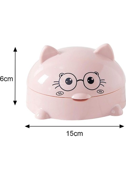 Sabunluk Seti 4'Lü Plastik Sabunluk Sabunluk, Damlama Tepsisi Ve Sızdırmaz Çevirme Kapaklı Sevimli Kedi Tasarım Taşınabilir Seyahat Sabunluk (Yurt Dışından) modelleri