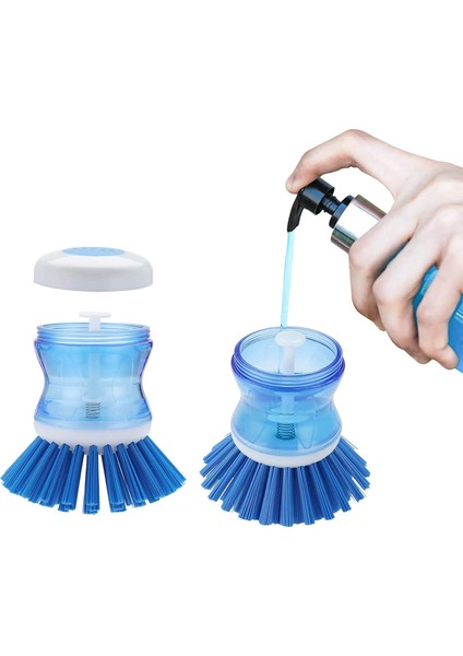 Sabun Dağıtma Palmiye Fırçası, Bulaşık Tencere Tava Lavabo Temizleme Için Mutfak Fırçası, 2'Li Paket (Yurt Dışından)