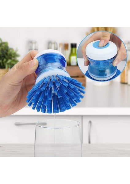 Sabun Dağıtma Palmiye Fırçası, Bulaşık Tencere Tava Lavabo Temizleme Için Mutfak Fırçası, 2'Li Paket (Yurt Dışından)