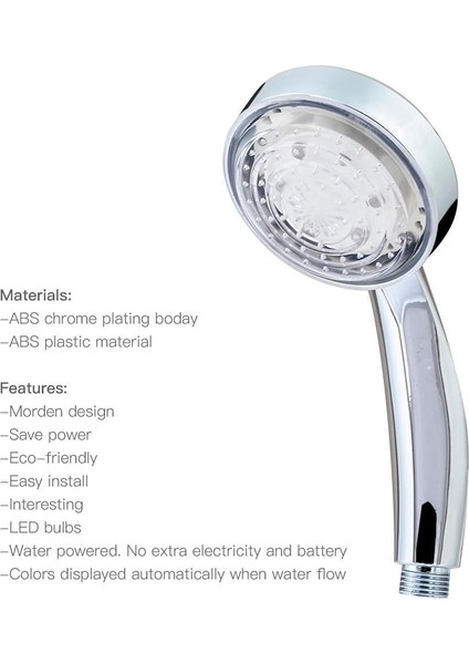 Intetech Led Duş Lambası, 7 Renk, Çok Renkli, Evrensel Uyum (Yurt Dışından) fiyatları