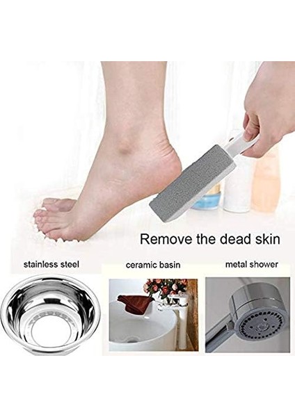 Ponza Temizleme Taşı Saplı Klozet Temizleyici Sert Su Halkası Sökücü Banyo/Havuz/Mutfak/Ev Temizliği 4 Paket (Yurt Dışından)