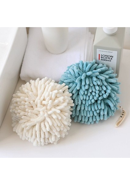 3 Adet Banyo El Havlusu Şönil Asma El Havlusu Topu Mikrofiber Kabarık Emici Yumuşak Küçük Banyo Havlusu Döngüler Ile (Yurt Dışından)