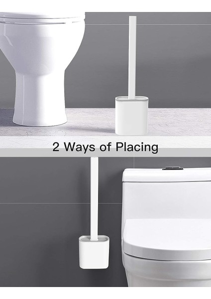 Brosse Wc Silikonlu 2 Adet Brosse Toilette Askılı Antiyel Balayette Wc Salle De Bains Blanc Dökün (Yurt Dışından)