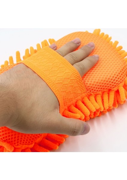 Dayanıklı Ve Pratik Mikrofiber Şönil Ovma Süngeri Turuncu, Araba, Mutfak Ve Banyo Için Elastik El Askılı (Yurt Dışından)