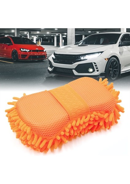 Dayanıklı Ve Pratik Mikrofiber Şönil Ovma Süngeri Turuncu, Araba, Mutfak Ve Banyo Için Elastik El Askılı (Yurt Dışından)
