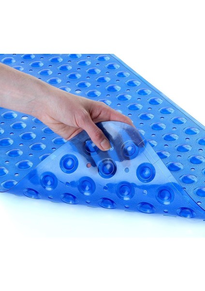 Slipx Solutions Kaymaz Saplı Ekstra Uzun Banyo Paspası (200 Vantuz, 99cm Uzunlukta Makinede Yıkanabilir, Mavi) (Yurt Dışından)