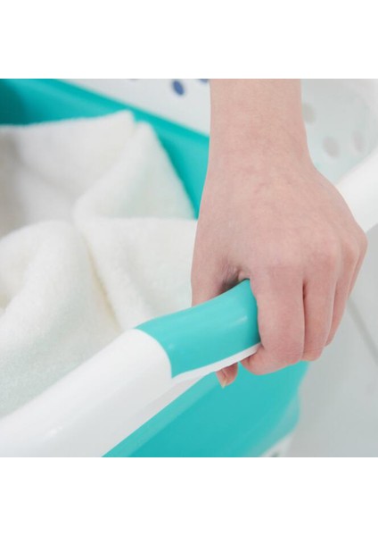 Sammart Katlanır Plastik Çamaşır Sepeti - Oval Küvet/Sepet - Katlanır Saklama Kutusu/Organizatör - Portatif Çamaşır Küveti - Yerden Tasarruflu Çamaşır Sepeti (Açık Mavi) (Yurt Dışından) modelleri