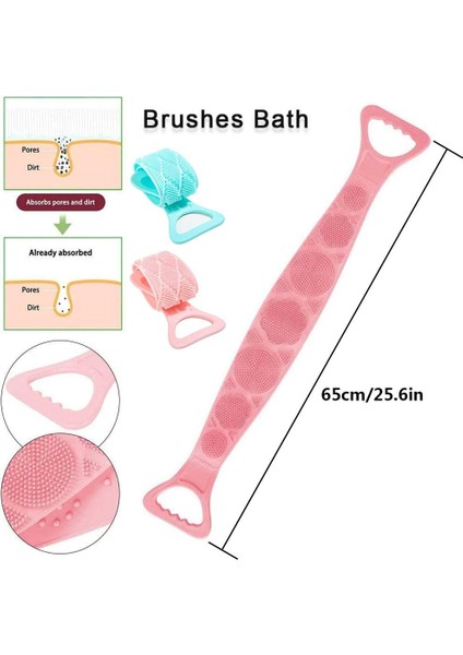 Esinti Silikon Arka Duş Fırçası, 2 Adet Çift Taraflı Silikon Arka Yıkayıcı Silikon Vücut Fırçası Banyo Fırçası Silikon Vücut Masajı (Yurt Dışından) fiyatları