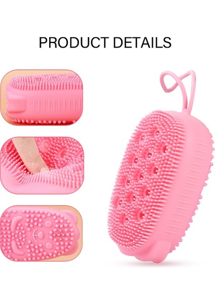 4 Adet Peeling Silikon Vücut Süngerleri, Çift Taraflı Banyo Veya Duş Vücut Fırçası, Silikon Lif Kabağı/Dahili Sünger (Yurt Dışından) modelleri