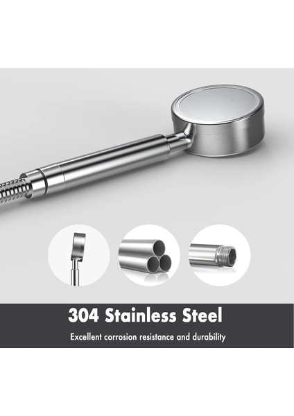 Yüksek Basınçlı Duş Başlığı Paslanmaz Çelik 304 El Duşu, 310 Yağmurlama Su Tasarrufu Fonksiyonlu Bağlantı Dişi (Yurt Dışından) fırsatları