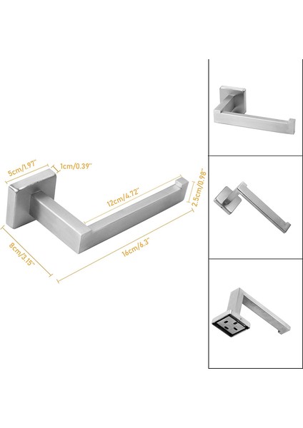 Tuvalet Ve Mutfak Için Fırçalanmış Nikel Tuvalet Kağıdı Tutucusu Duvara Sabitlenmiş Sus304 Paslanmaz Çelik Tuvalet Silindiri Tutucusu Tp Tutucu Kare (Yurt Dışından) indirimleri