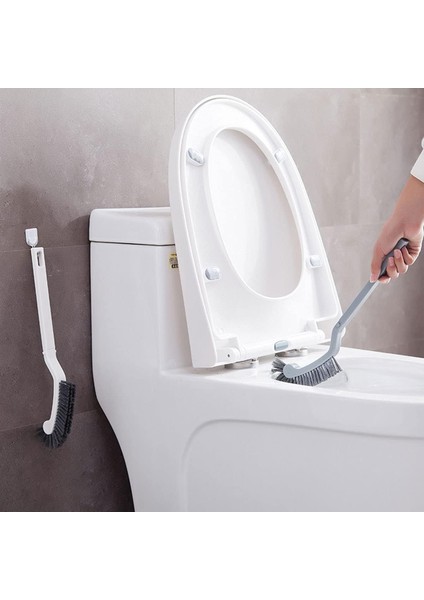 2'Li Uzun Saplı Tuvalet Fırçası - Tuvalet Fırçası - Mutfak, Banyo, Tuvalet, Orman, Havuz, Spa Için Çok Fonksiyonlu Kıllara Sahip Plastik Tuvalet Fırçası (Yurt Dışından)