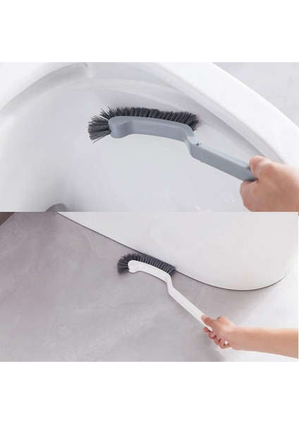 2'Li Uzun Saplı Tuvalet Fırçası - Tuvalet Fırçası - Mutfak, Banyo, Tuvalet, Orman, Havuz, Spa Için Çok Fonksiyonlu Kıllara Sahip Plastik Tuvalet Fırçası (Yurt Dışından)