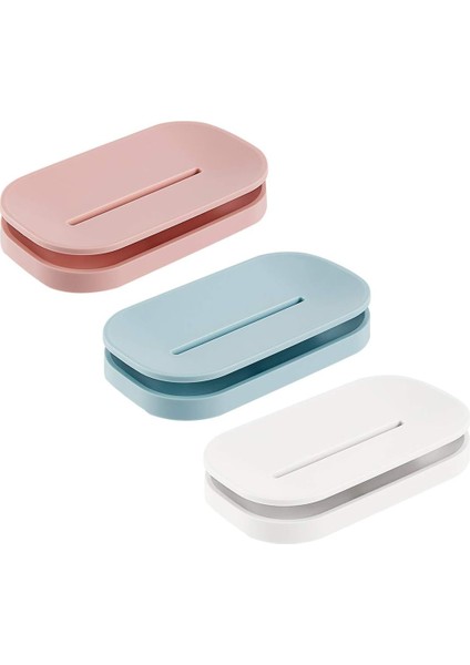 Sabunluk, Giderli, Kolay Temizlik Için Çıkarılabilir, Sabunluk Sabunu Kuru Tut, Mutfak, Banyo Ve Duş Odası Için. 3 Renk (Beyaz, Açık Mavi, Pembe) (Yurt Dışından)