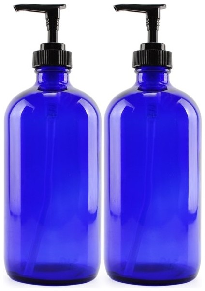 Kobalt Mavisi Plastik Şişeler Ve Doldurulabilir Sıvı Sabun (Yurt Dışından)