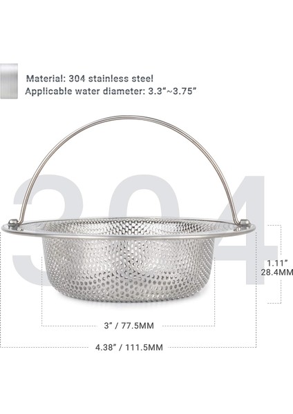 Lavabo Tahliye Süzgeci, Mutfak Lavabo Süzgeci, Lavabo Durdurucu, Mutfak Lavabolarınınsını Önlemek Için Kullanılan Tahliye Durdurucu (4,5 Inç Çap) (Yurt Dışından)