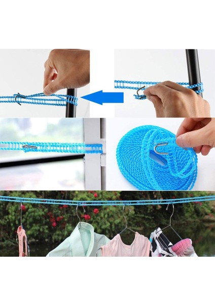 Açık Havada Seyahat Için 2'Li Kaymaz Plastik Rüzgar Geçirmez Çamaşır Ipinden Oluşan Breeze Paketi Rastgele Renk (Yurt Dışından) fırsatları