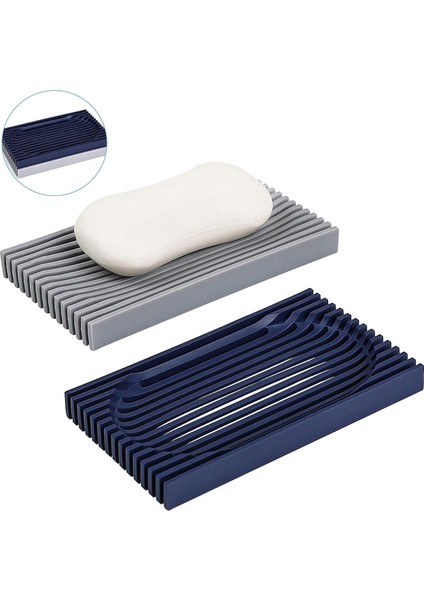 Macojas Duş Sabunluk, Duş Için Premium Kendinden Boşaltma Bar Sabunluk, Banyo Için Zarif Ve Modern Sabun Tasarrufu, Esnek Ve Dayanıklı Sabunluk, Temizlemesi Kolay (2 Adet) (Yurt Dışından)