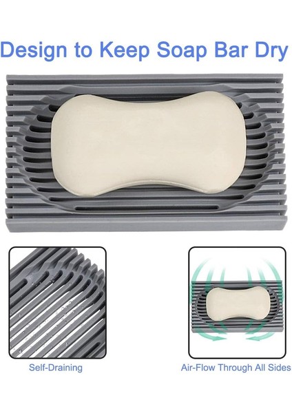 Macojas Duş Sabunluk, Duş Için Premium Kendinden Boşaltma Bar Sabunluk, Banyo Için Zarif Ve Modern Sabun Tasarrufu, Esnek Ve Dayanıklı Sabunluk, Temizlemesi Kolay (2 Adet) (Yurt Dışından) fırsatları
