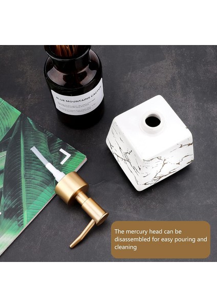 Seramik Pompa Şişesi, Sabunluk Basın Şişesi El Temizleyici Losyon Şişesi Seramik Doldurulabilir Sıvı Dağıtıcı Beyaz (Yurt Dışından) modelleri