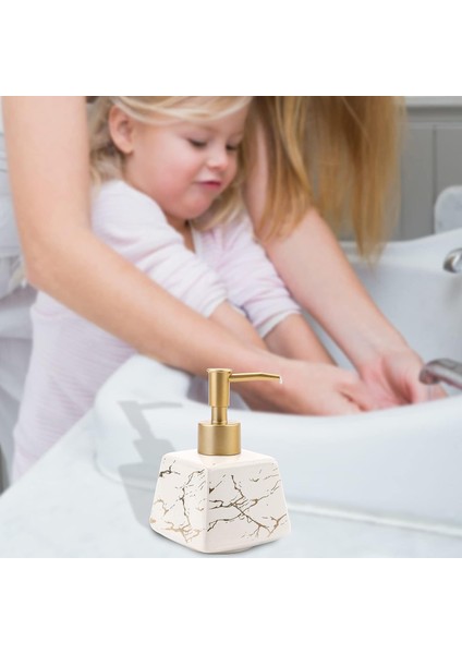 Seramik Pompa Şişesi, Sabunluk Basın Şişesi El Temizleyici Losyon Şişesi Seramik Doldurulabilir Sıvı Dağıtıcı Beyaz (Yurt Dışından) fırsatları