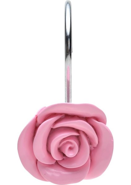 Esinti Duş Perdesi Kancaları, 12 Adet Anti Pas Dekoratif Reçine Kancalar Banyo, Bebek Odası, Yatak Odası, Oturma Odası Dekoru (Pembe Gül) (Yurt Dışından) modelleri