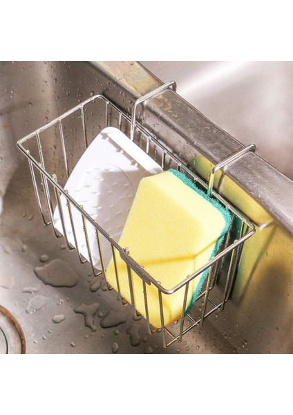 Pfetsell Paslanmaz Çelik Mutfak Lavabo Için Mutfak Sünger Tutucu Asılı Sepet Bulaşık Sabunu Sıvı Damlalıklı Sepet Damlalıklı Sünger/Lavabo Fişi/Sabun/Fırça/Aksesuarlar - - (Yurt Dışından)