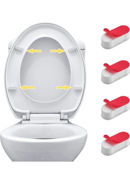 Evrensel Klozet Kapağı Tampon Seti - Bide, Kapakla Kullanım Için 4'Lü Paket Klozet Kapağı Tamponu; Özellik Yapışkan Pedler, Sağlam, Oval (Yurt Dışından)
