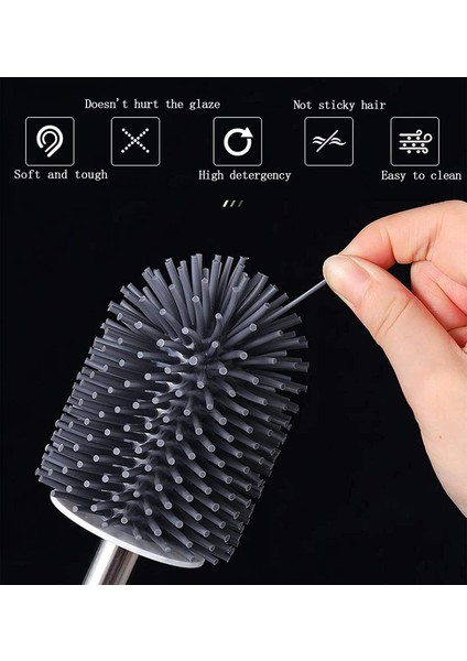 Tuvalet Fırçası Ve Tutucu Yükseltilmiş Silikon Tuvalet Fırçası Tutucu Seti, Ayrıştırılabilir Tuvalet Temizleme Fırçası Ve Banyo Tuvalet Suyu Çekmecesi (Yurt Dışından) modelleri