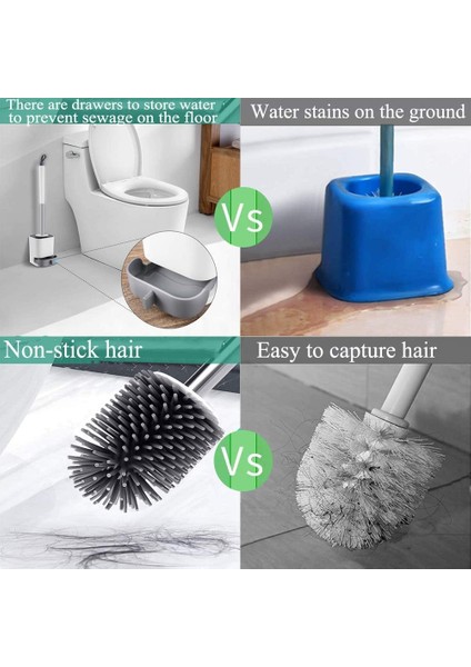 Tuvalet Fırçası Ve Tutucu Yükseltilmiş Silikon Tuvalet Fırçası Tutucu Seti, Ayrıştırılabilir Tuvalet Temizleme Fırçası Ve Banyo Tuvalet Suyu Çekmecesi (Yurt Dışından) indirimleri