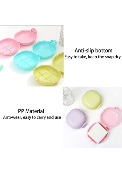 Seyahat Sabun Kutusu, 4pcs Kapaklı Plastik Sabunluk, Taşınabilir Sabun Kutusu, Su Geçirmez Sabunluklar, Banyo Seyahat Yürüyüş Kamp Için (Yeşil, Mavi, Mor, Pembe) (Yurt Dışından)
