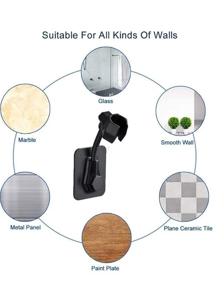 Duvara Montaj Ayarlanabilir Döner Duş Başlığı Döner Duş Sondaj Yok Kendinden Yapışkanlı (Yurt Dışından) indirimleri