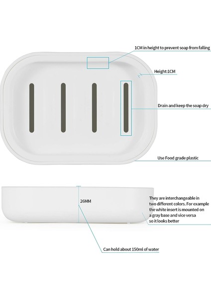 Banyo Sabunluk. Güçlü Drenaj. Sabunu Kuru Tutun. Kolay Temizlenebilir Sabunluk (Beyaz) (Yurt Dışından) modelleri